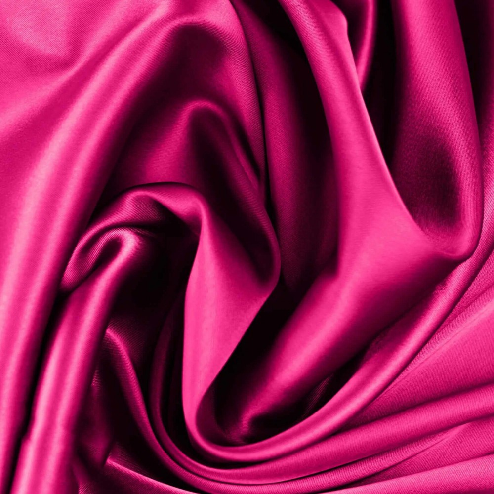 Silk Stretch Satin Fabric Fuchsia