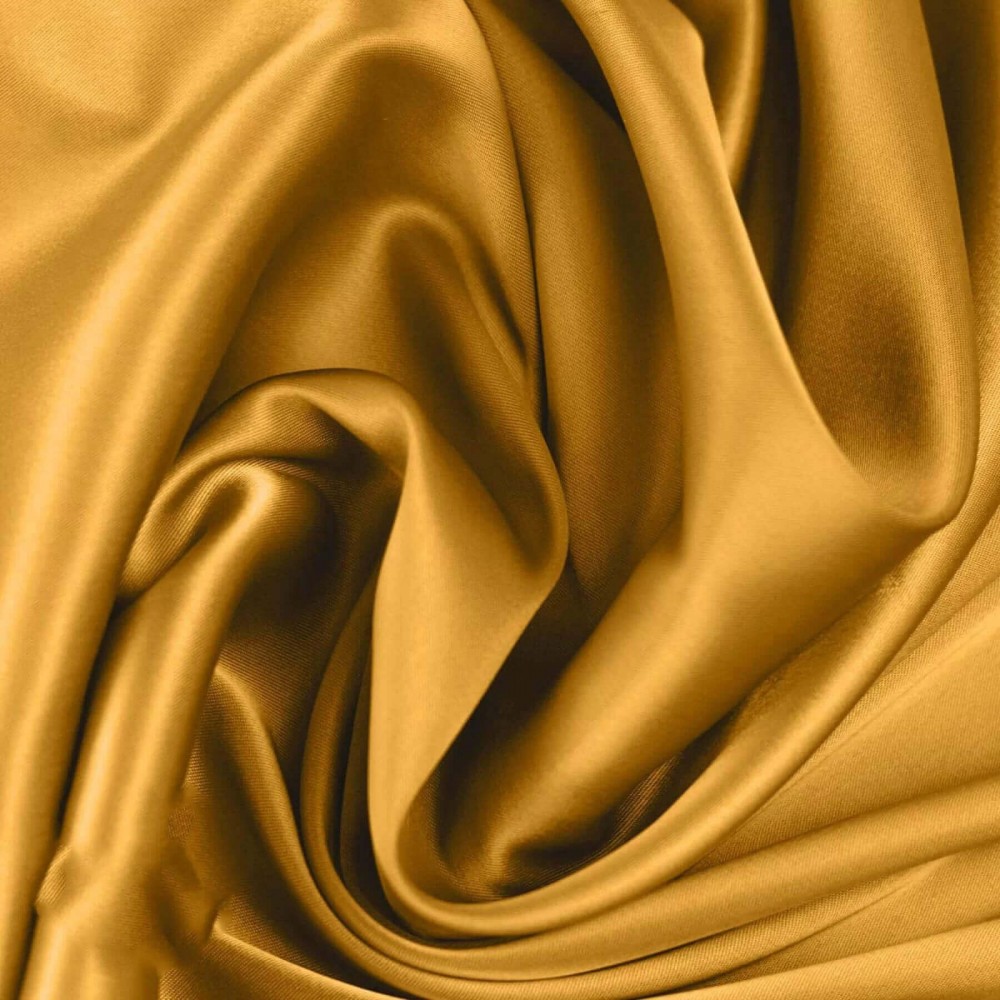 Silk Stretch Satin Fabric Mustard