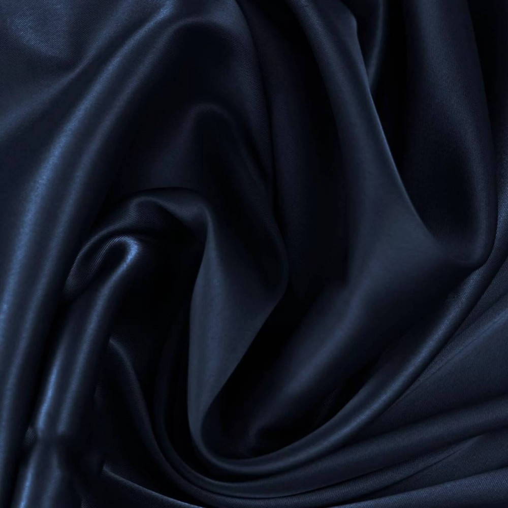 Silk Stretch Satin Fabric Navy Silk Stretch Satin Fabric Navy