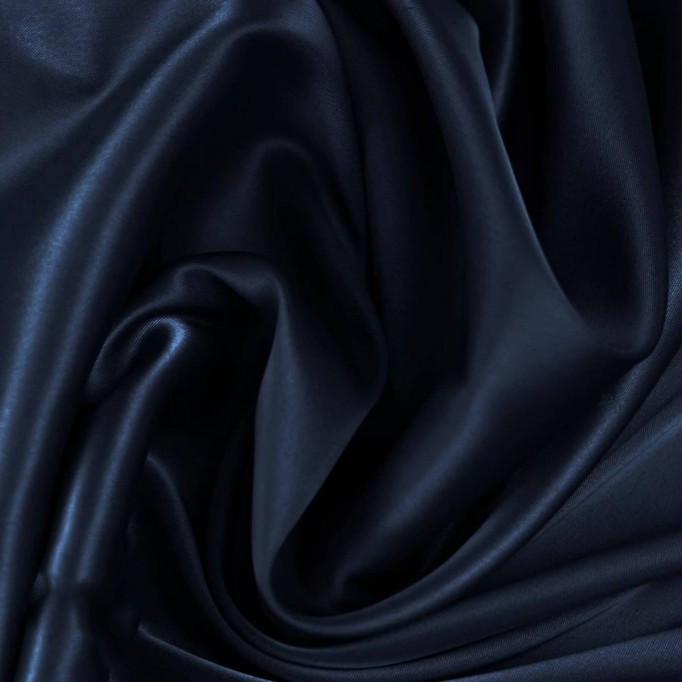Tessuto Raso Di Seta Stretch Marina - (Tessuti Moda)