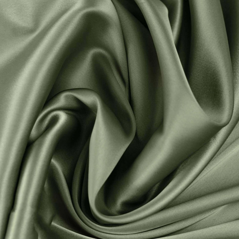 Silk Stretch Satin Fabric Olive