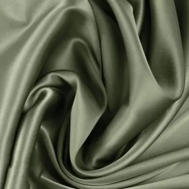 Stretch Seidensatin Stoff Olive - (Modestoffe)