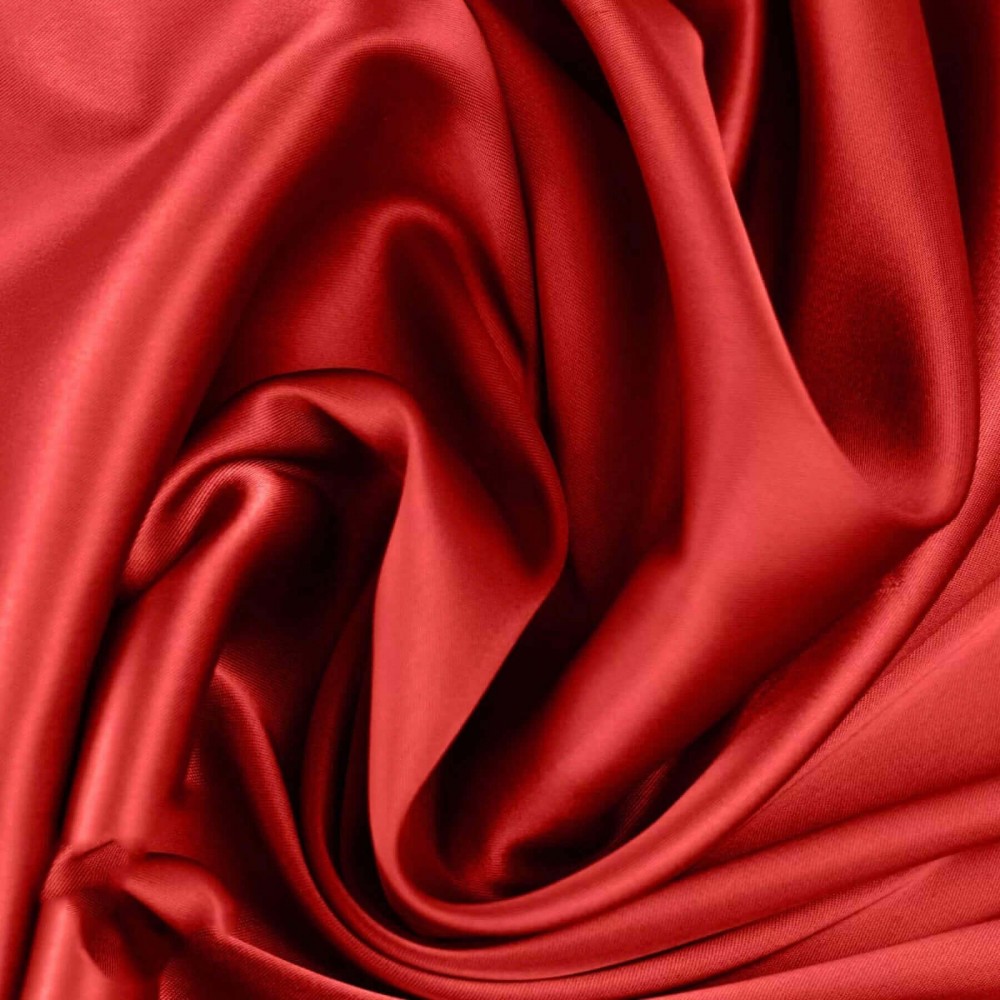 Silk Stretch Satin Fabric Red