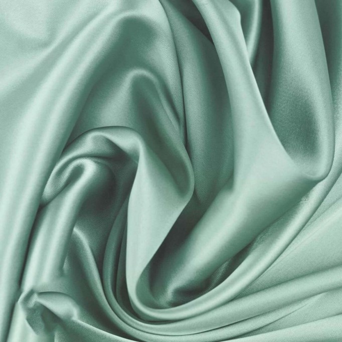 Tessuto Raso Di Seta Stretch Verde Mare - (Tessuti Moda)