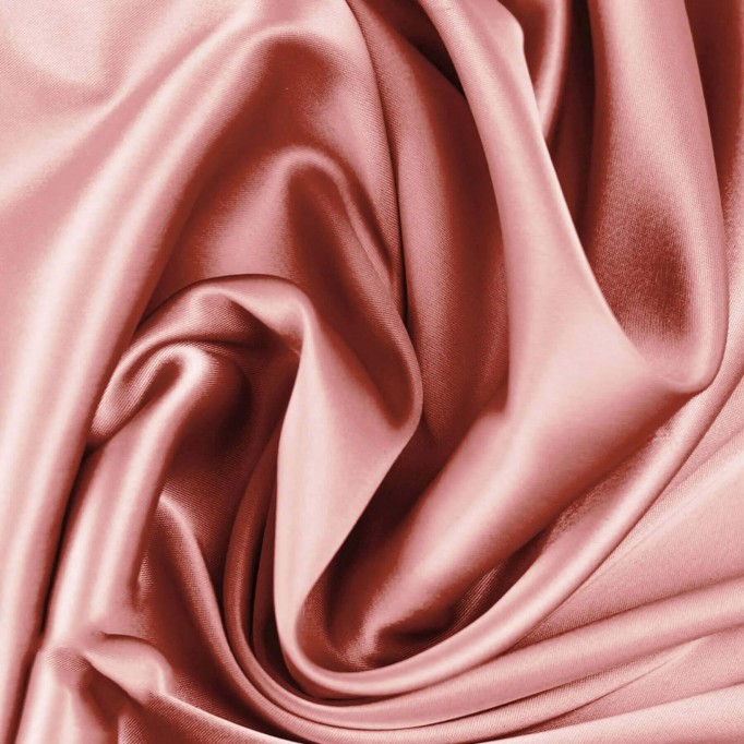 Stretch Seidensatin Stoff Vintage Rosa - (Modestoffe)