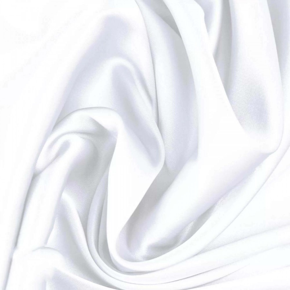 Silk Stretch Satin Fabric White
