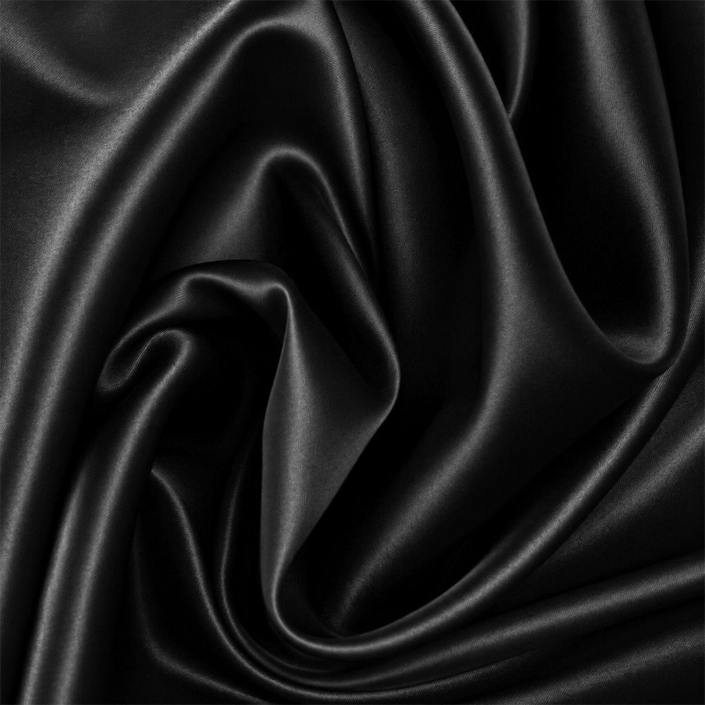 Stretch Seidensatin Stoff Schwarz Stretch Seidensatin Stoff Schwarz