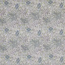 Tessuto Jersey Di Cotone Costine - Miscela Di Fiori Jeans Blu Tessuto Jersey Di Cotone Costine - Miscela Di Fiori Jeans Blu