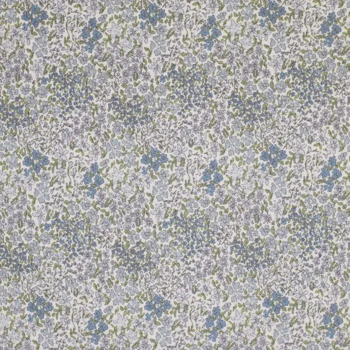 Rib Knit Jersey Fabric - Blossom Mix Jeans Blue Rib Knit Jersey Fabric - Blossom Mix Jeans Blue - (Jersey Fabrics)