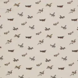 Tessuto Jersey Di Cotone Costine - Aereo Beige Tessuto Jersey Di Cotone Costine - Aereo Beige