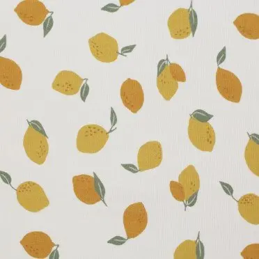 Rib Knit Jersey Fabric - Big Lemons - (Jersey Fabrics)