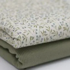 Rib Knit Jersey Fabric - Blue Berry Plant Rib Knit Jersey Fabric - Blue Berry Plant