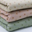 Rib Jersey Stof Bedrukt - Klaverblad Zand Beige - (Jersey Stoffen)