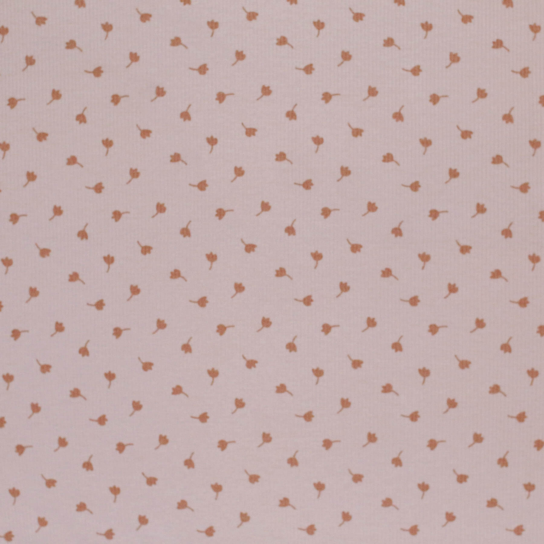 Rib Jersey Stof Bedrukt - Klaverblad Nude Roze