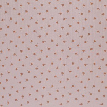 Tessuto Jersey Di Cotone Costine Stampato - Foglia Di Trifoglio Nude Rosa Tessuto Jersey Di Cotone Costine Stampato - Foglia Di Trifoglio Nude Rosa