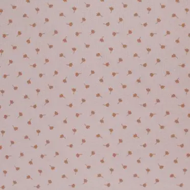 Rippstrick Jersey Stoff Bedruckt - Kleeblatt Nude Rosa - (Jersey Stoffe)