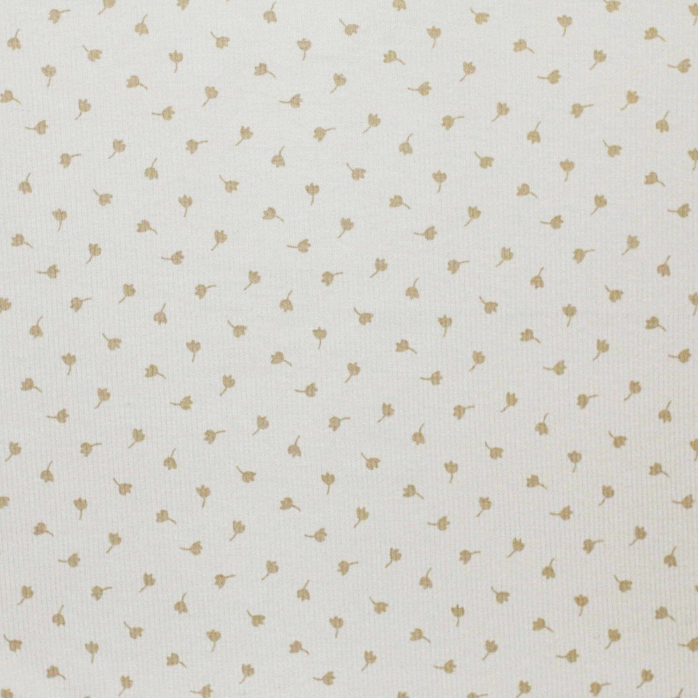 Rib Jersey Strikstof Muster - Kløverblad Sand Beige 