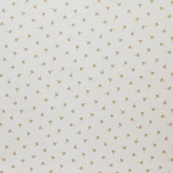 Tessuto Jersey Di Cotone Costine Stampato - Foglia Di Trifoglio Sabbia Beige  Tessuto Jersey Di Cotone Costine Stampato - Foglia Di Trifoglio Sabbia Beige