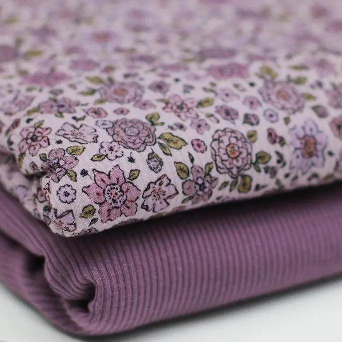 Tessuto Jersey Di Cotone Costine - Campo Di Fiori Lilla | Rijs Textiles Tessuto Jersey Di Cotone Costine - Campo Di Fiori Lilla - (Jersey Tessuti)