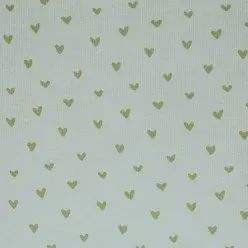Rib Knit Jersey Fabric Printed - Hearts Dusty Green Rib Knit Jersey Fabric Printed - Hearts Dusty Green