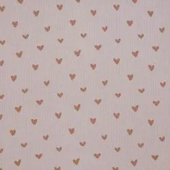 Rib Knit Jersey Fabric Printed - Hearts Nude Pink Rib Knit Jersey Fabric Printed - Hearts Nude Pink