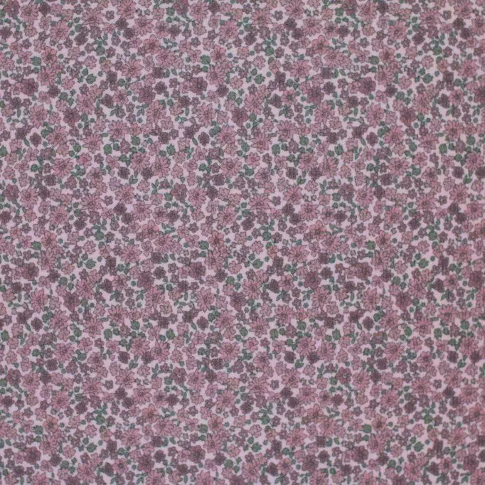 Rib Jersey Stof - Lieve Kleine Bloemen Framboos | Rijs Textiles Rib Jersey Stof - Lieve Kleine Bloemen Framboos - (Jersey Stoffen)