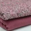 Rib Jersey Stof - Lieve Kleine Bloemen Framboos | Rijs Textiles Rib Jersey Stof - Lieve Kleine Bloemen Framboos - (Jersey Stoffen)