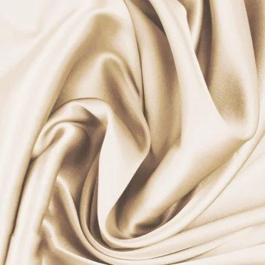 Stretch Seidensatin Stoff Creme - (Modestoffe)