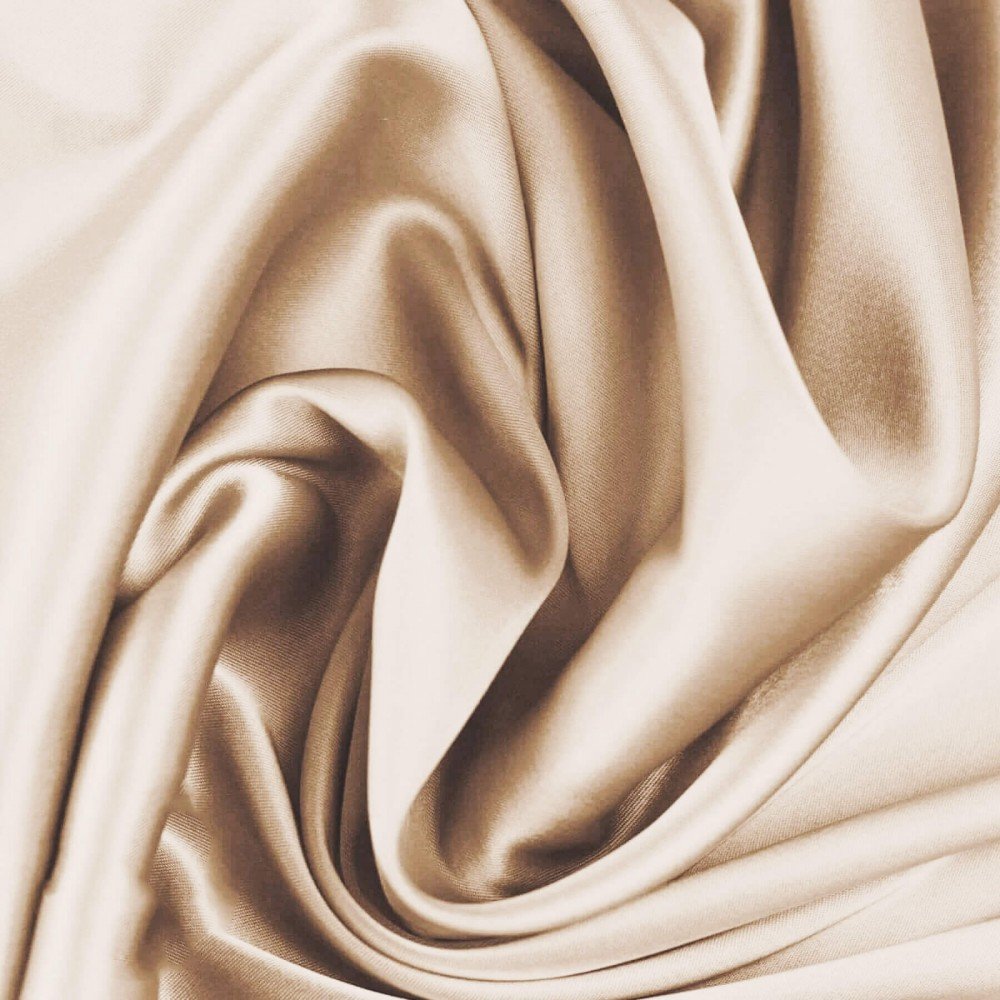 Silk Stretch Satin Fabric Light Beige
