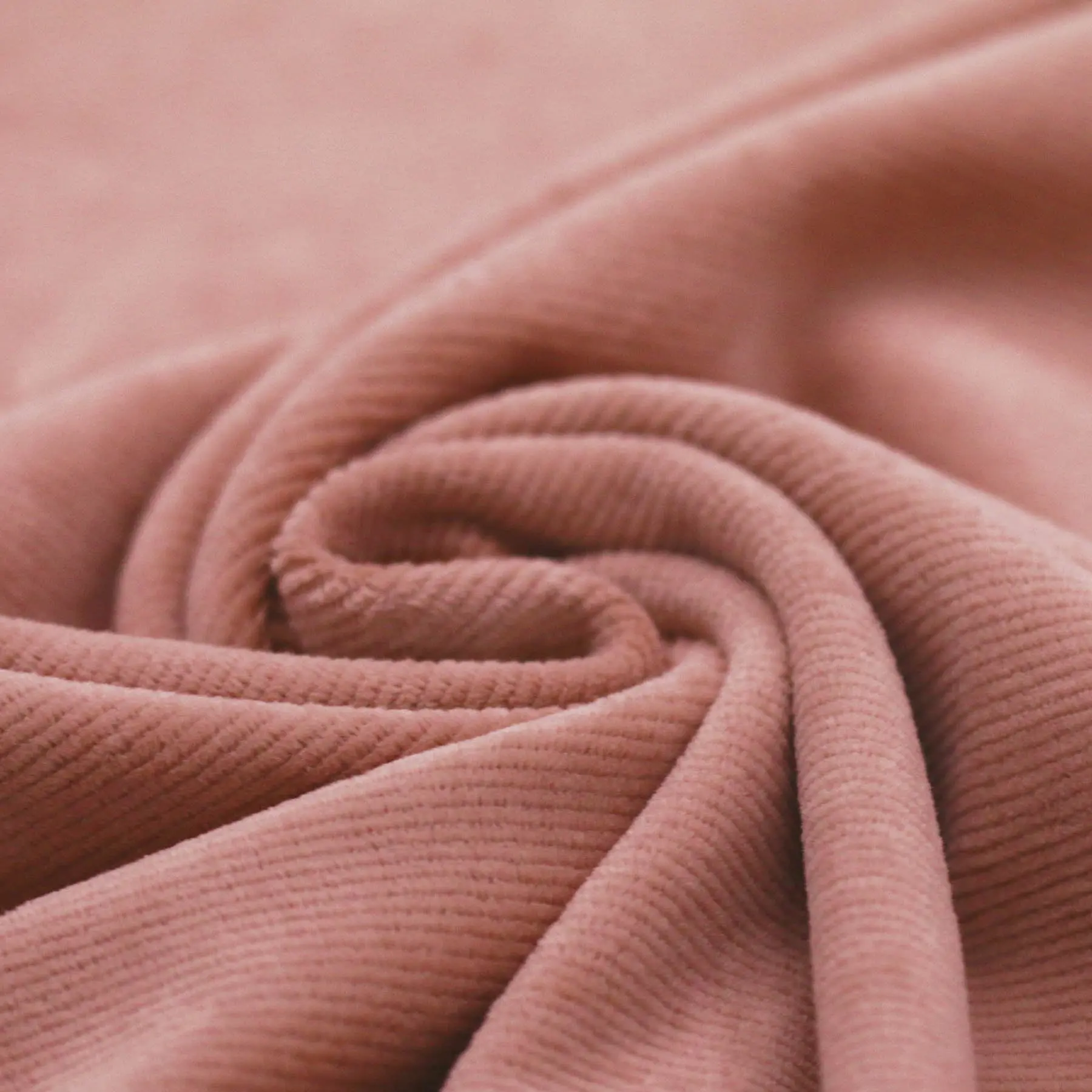 Smalle Ribfluweel Jersey Stof Klei Roze
