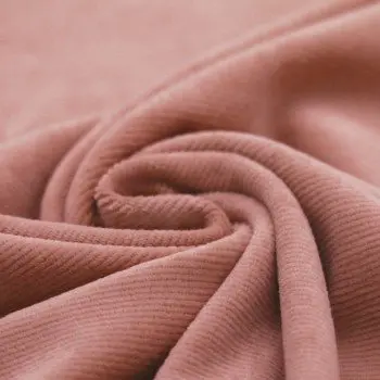 Tessuto Jersey Velluto a Coste Piccolo Argilla Rosa
