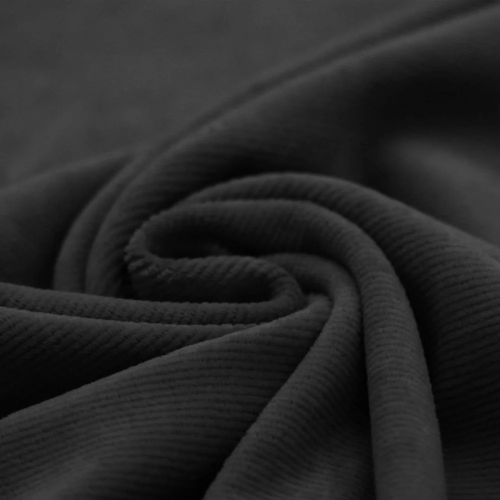 Small Knitted Corduroy Jersey Fabric Black Small Knitted Corduroy Jersey Fabric Black