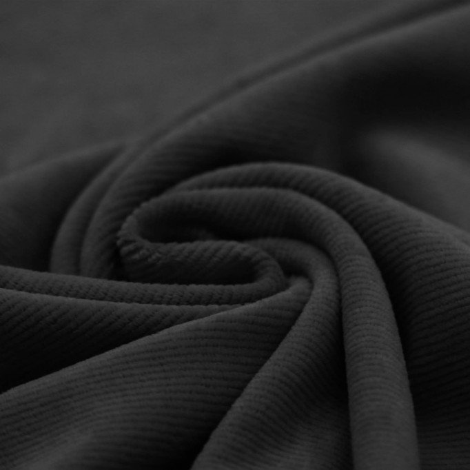 Tessuto Jersey Velluto a Coste Piccolo Nero - (Tessuto Jersey Velluto a Coste Righe)