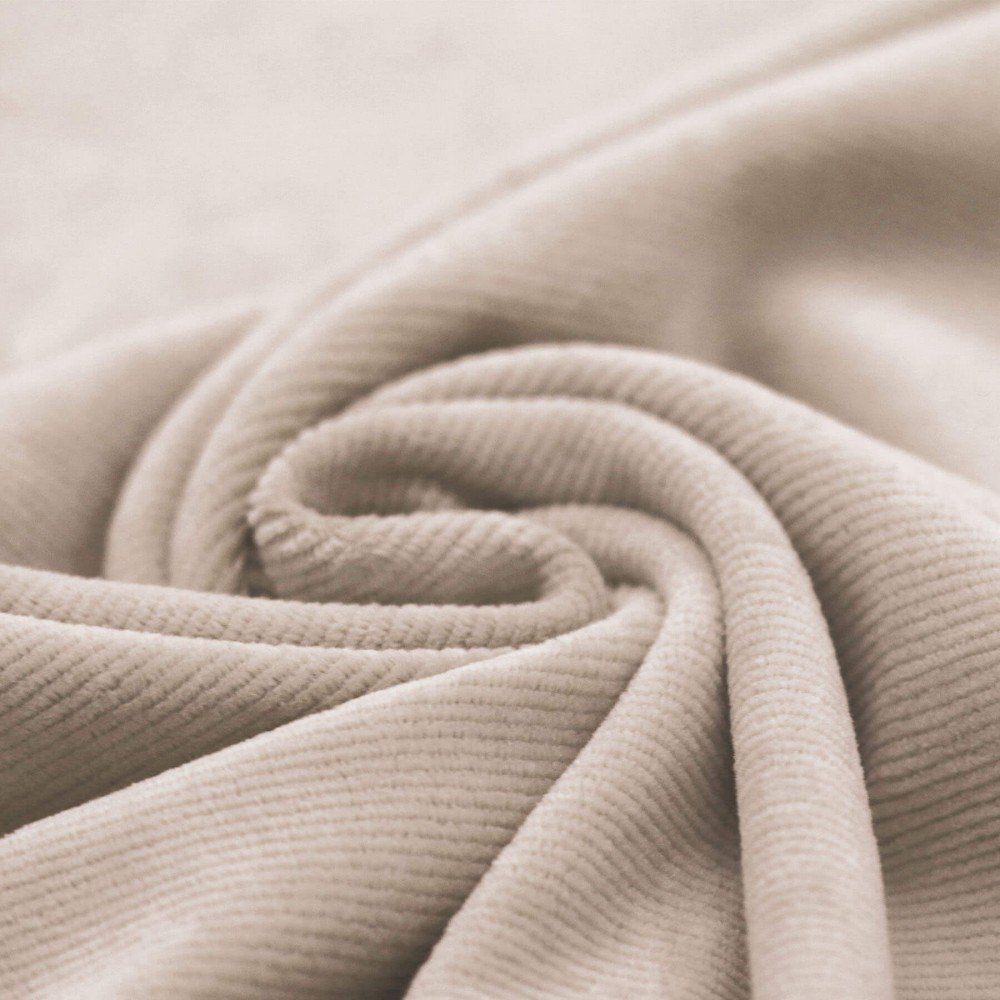 Small Knitted Corduroy Jersey Fabric Dark Beige