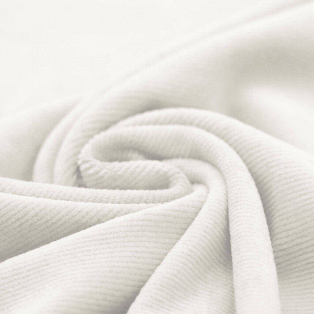 Small Knitted Corduroy Jersey Fabric Ecru Small Knitted Corduroy Jersey Fabric Ecru