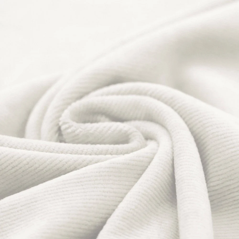 Small Knitted Corduroy Jersey Fabric Ecru Small Knitted Corduroy Jersey Fabric Ecru