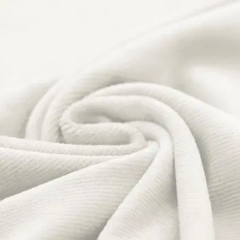 Tessuto Jersey Velluto a Coste Piccolo Ecru