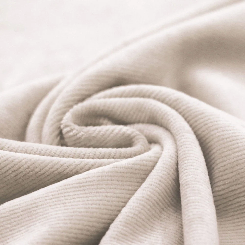 Small Knitted Corduroy Jersey Fabric Light Beige Small Knitted Corduroy Jersey Fabric Light Beige
