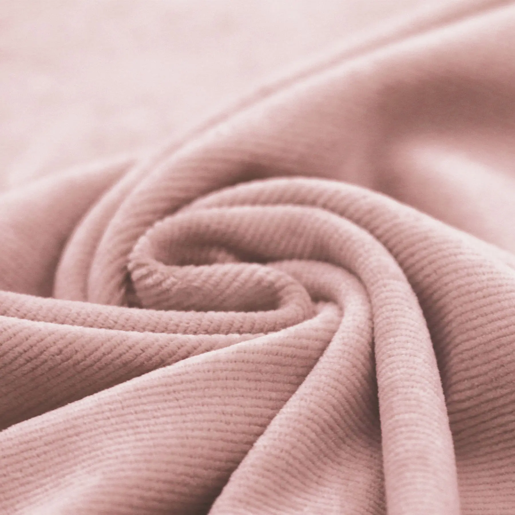 Smalle Ribfluweel Jersey Stof Nude Roze