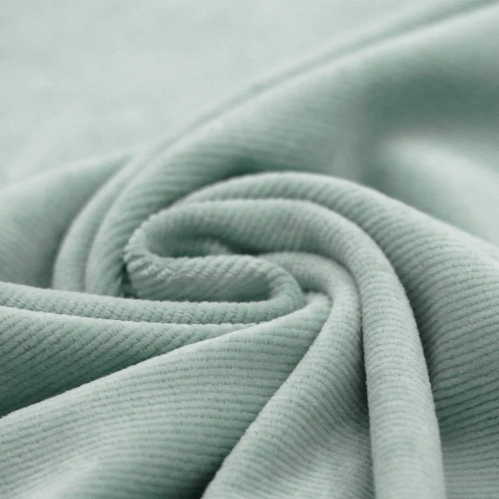 Small Knitted Corduroy Jersey Fabric Sea Green Small Knitted Corduroy Jersey Fabric Sea Green