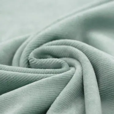 Tissu Velours Jersey Milleraies Mer Verte - (Tissu Jersey Velours Côtelé )