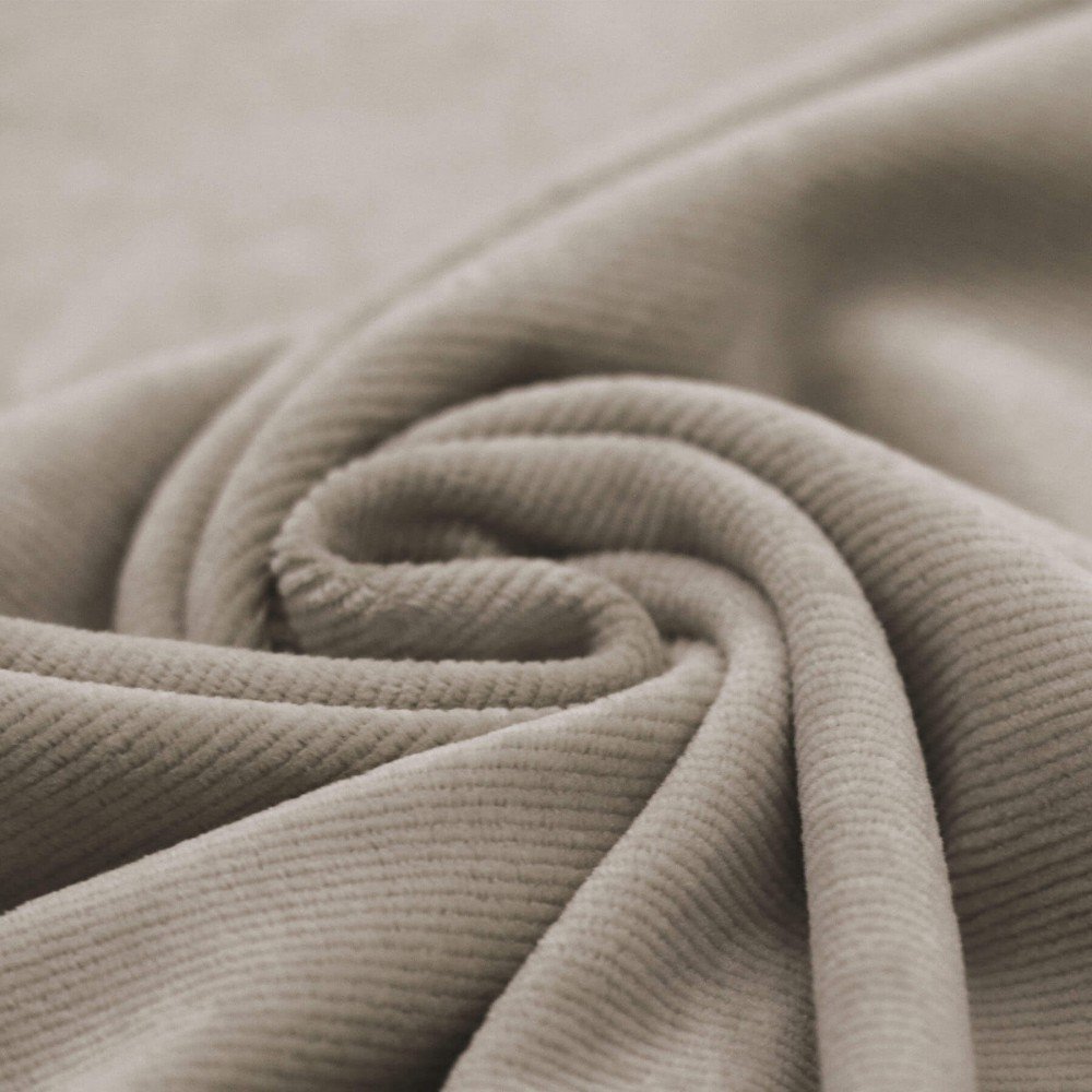 Small Knitted Corduroy Jersey Fabric Taupe Small Knitted Corduroy Jersey Fabric Taupe