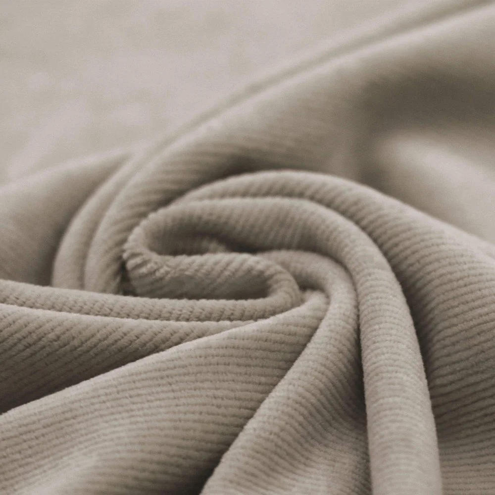 Small Knitted Corduroy Jersey Fabric Taupe Small Knitted Corduroy Jersey Fabric Taupe
