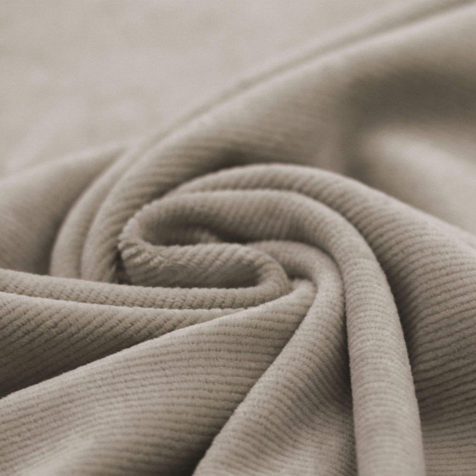 Small Knitted Corduroy Jersey Fabric Taupe - (Knitted Corduroy Jersey Fabric)