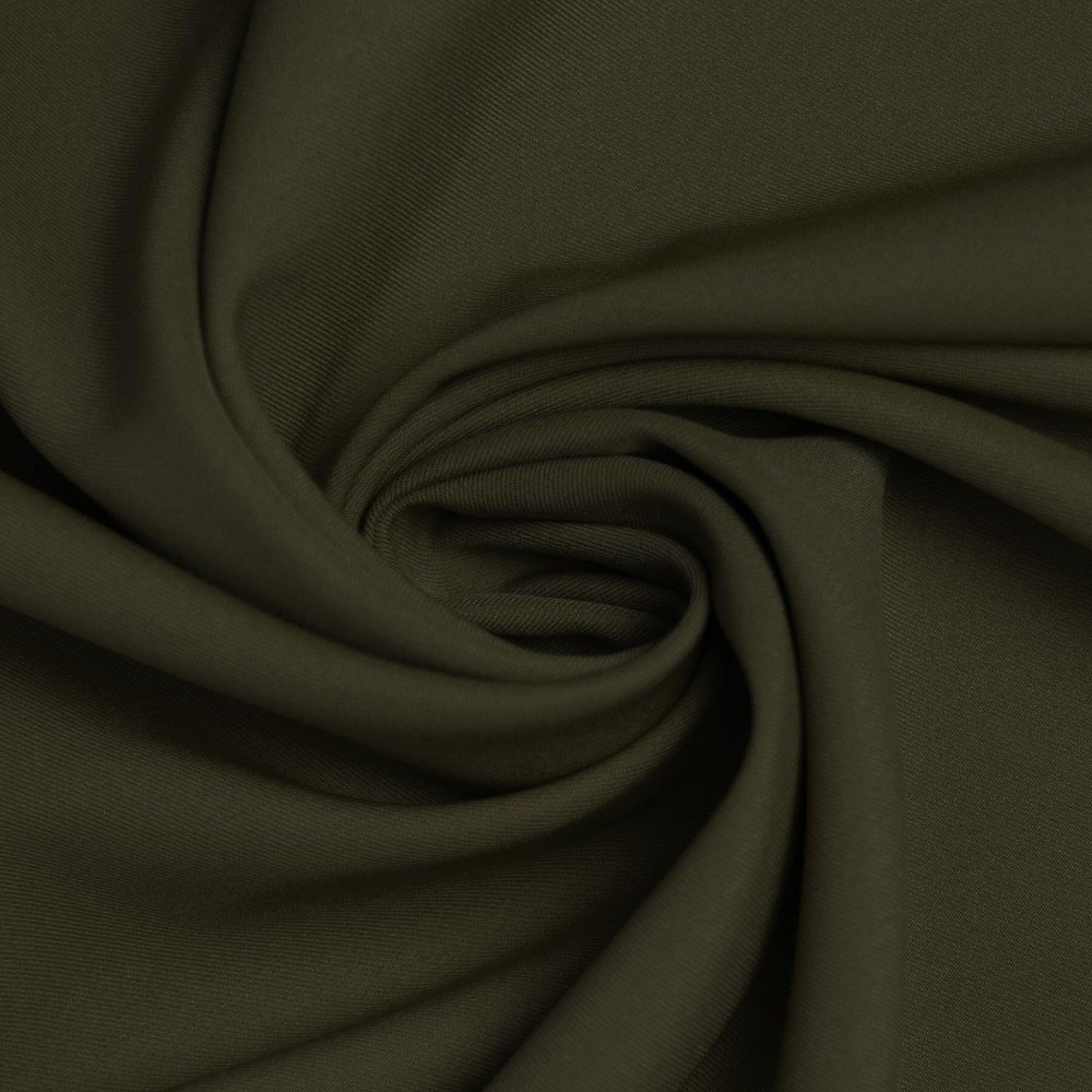 Tissu Gabardine Stretch (Toucher Bambou) Armée Verte