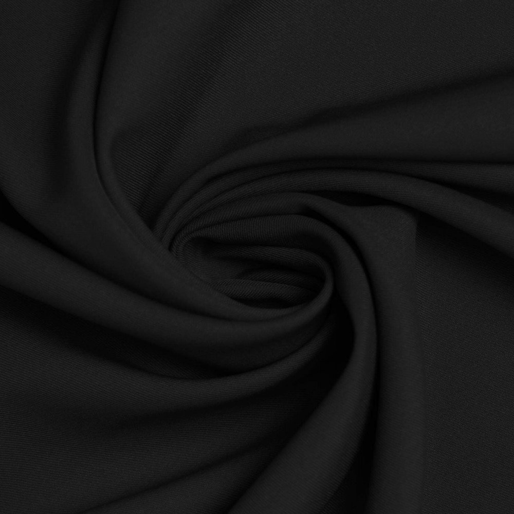 Tissu Gabardine Stretch (Toucher Bambou) Noir