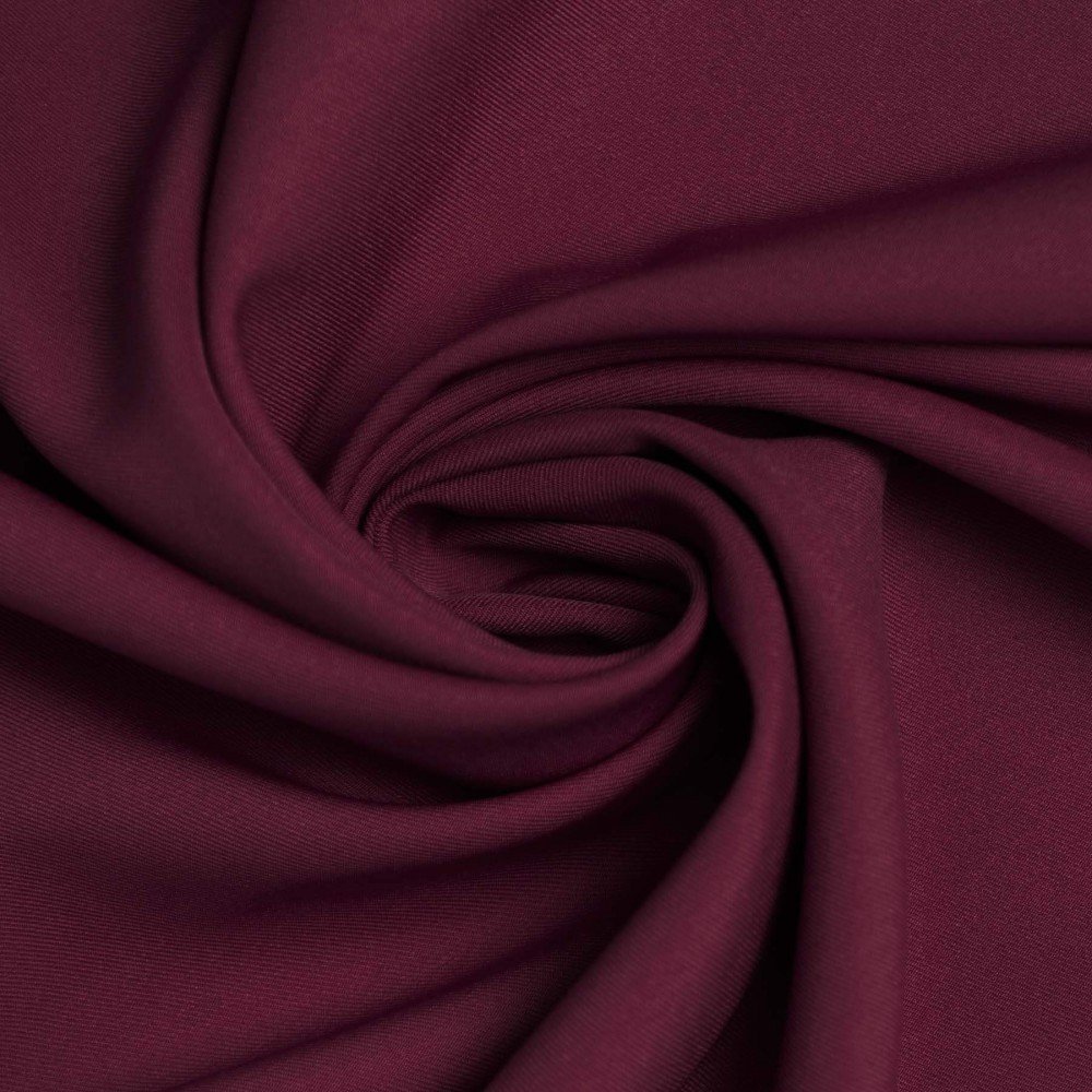 Tissu Gabardine Stretch (Toucher Bambou) Bordeaux
