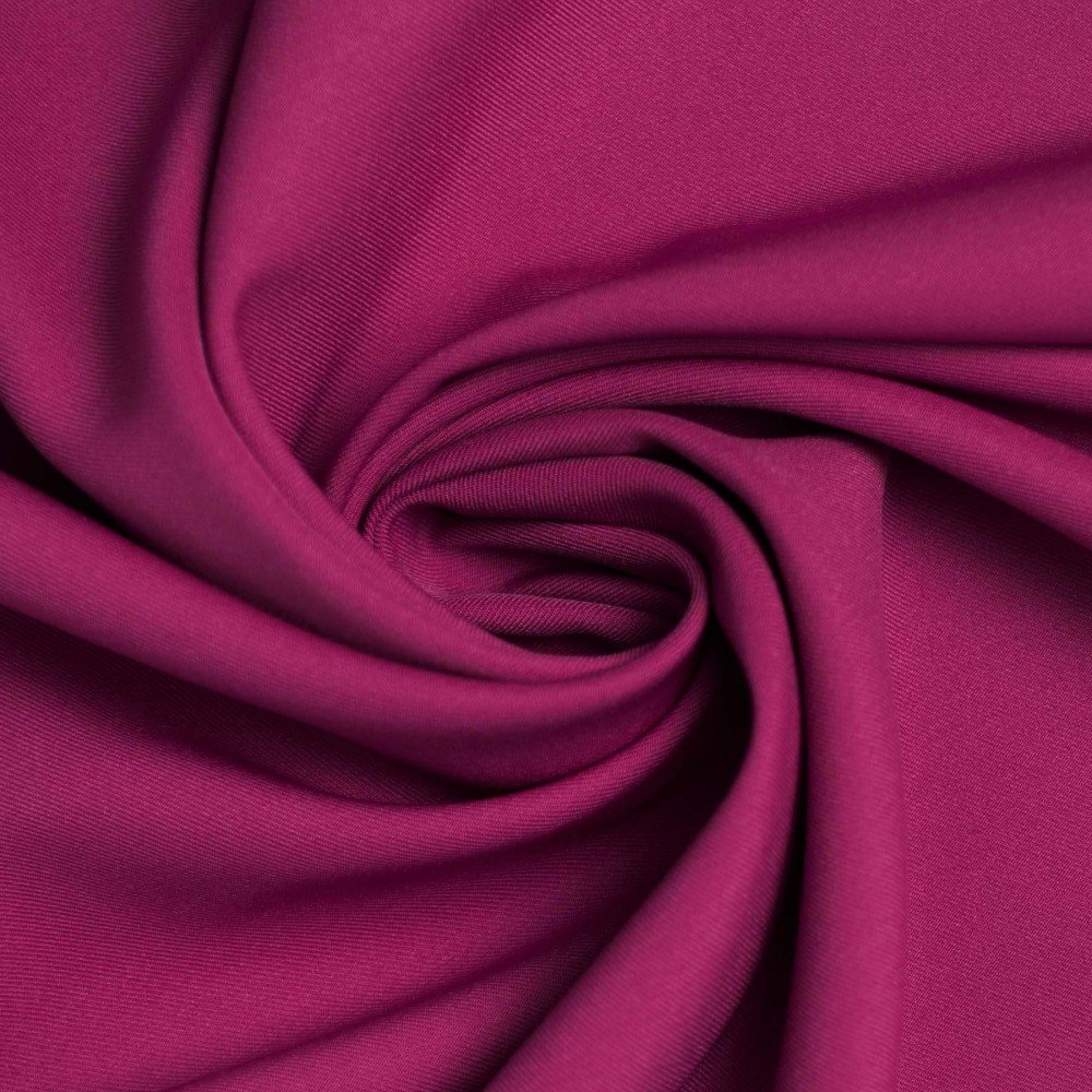 Tissu Gabardine Stretch (Toucher Bambou) Rose Cardinal