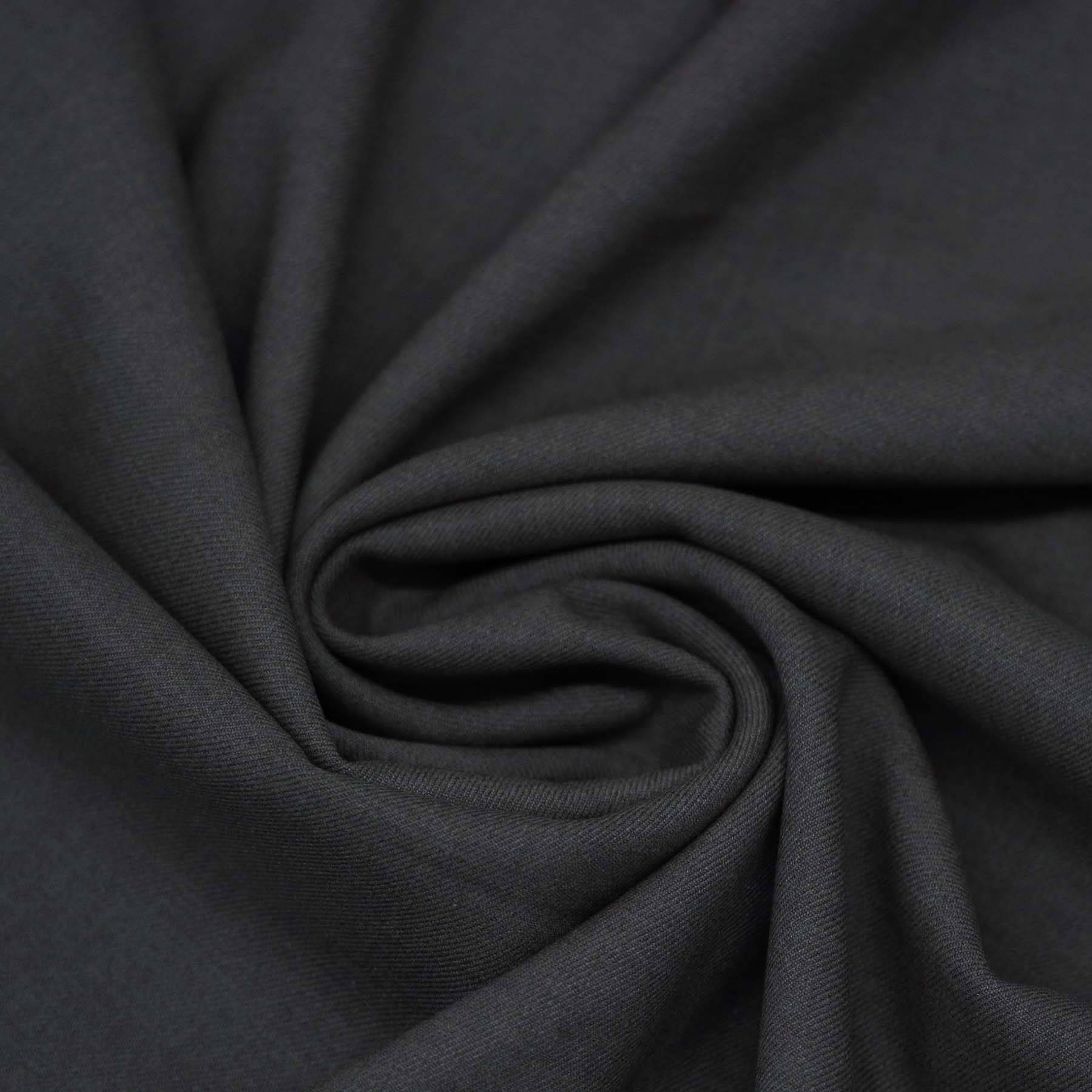 Stretch Gabardine Stof (Bamboe Touch) Donker Grijs Melange