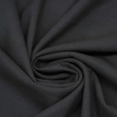 Tissu Gabardine Stretch (Toucher Bambou) Gris Foncé Mêlée - (Tissu Gabardine)